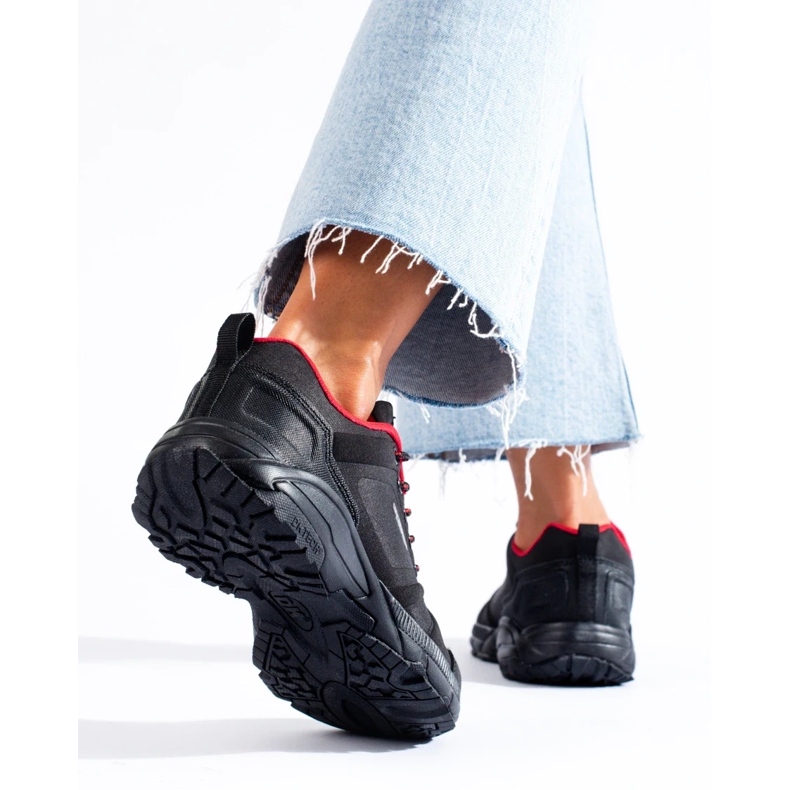 DK vandringsskor för kvinnor, svarta och röda 1