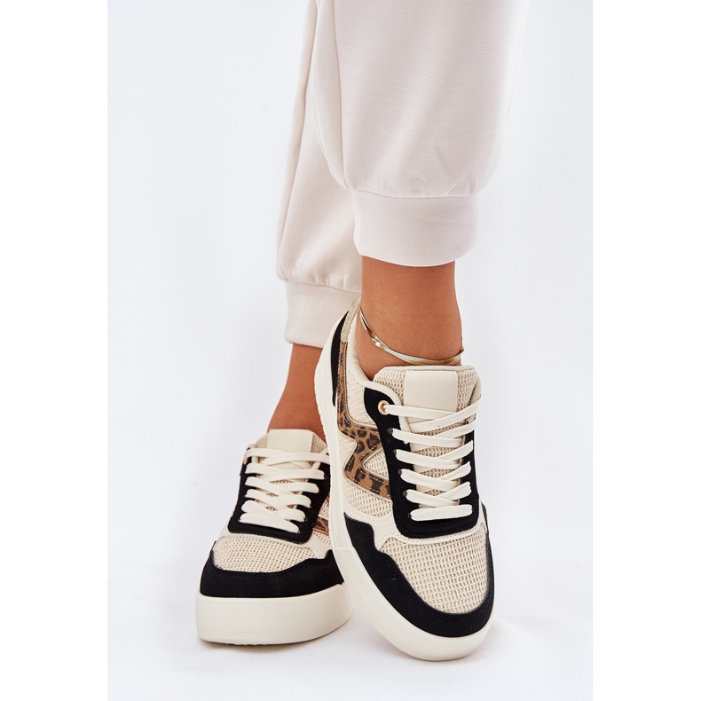 Kvinnors sportskor på plattformens leopardtryck svart 2