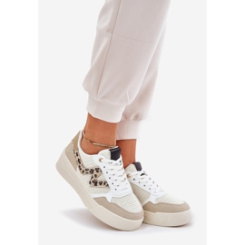 Kvinnors sportskor på plattformens leopard beige 1