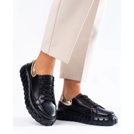 Plattsneakers för kvinnor svart 2