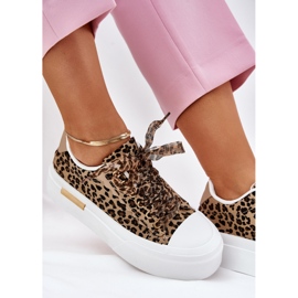 Kvinnors sneakers med dekorativ snörning svart och beige 2