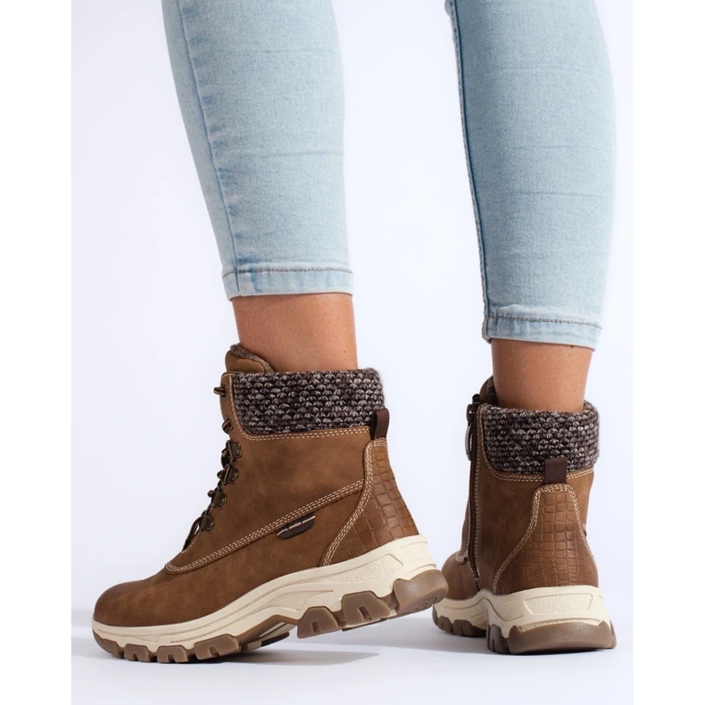Bruna plattformsstövlar för kvinnor 1