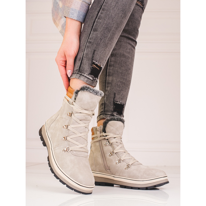 Grå damvandringskängor med isolering 2