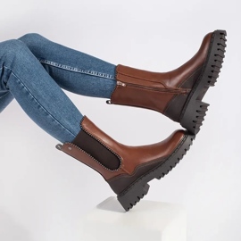 Höga Chelsea-stövlar av ekologiskt läder brun 2