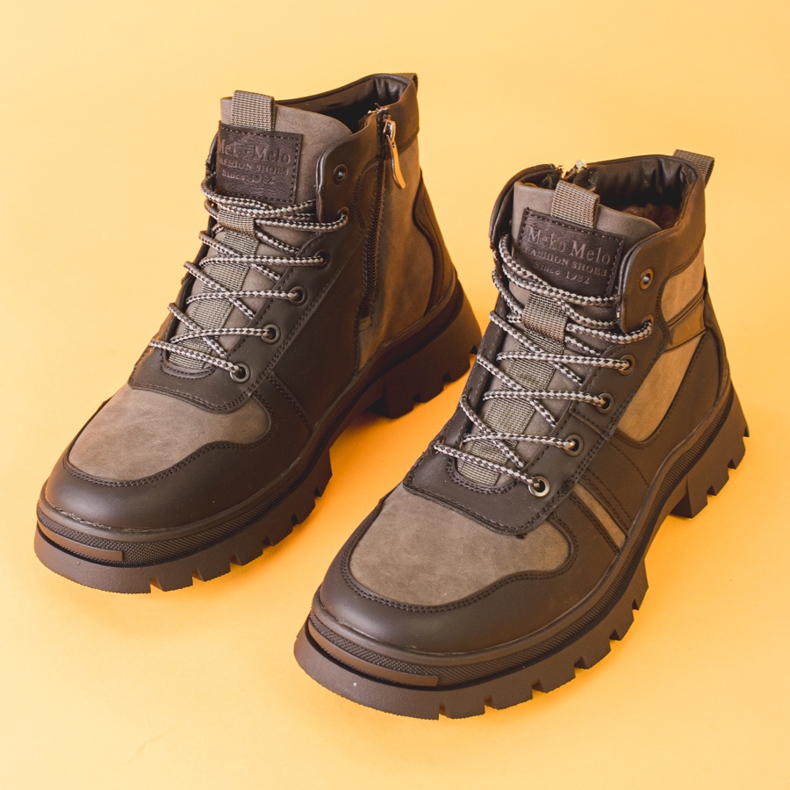 Vinterstövlar för män isolerade med päls grå 1