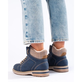 Blå isolerade vandringskängor för kvinnor 1