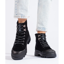 Svarta vandringskängor på Big Star KK274522-plattformen 2