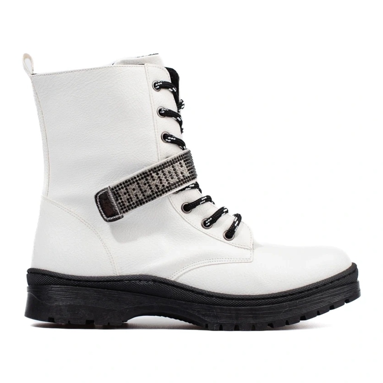 W. Potocki Potocki flickstövlar med kristaller vit 1