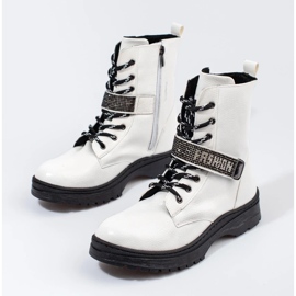 W. Potocki Potocki flickstövlar med kristaller vit 2