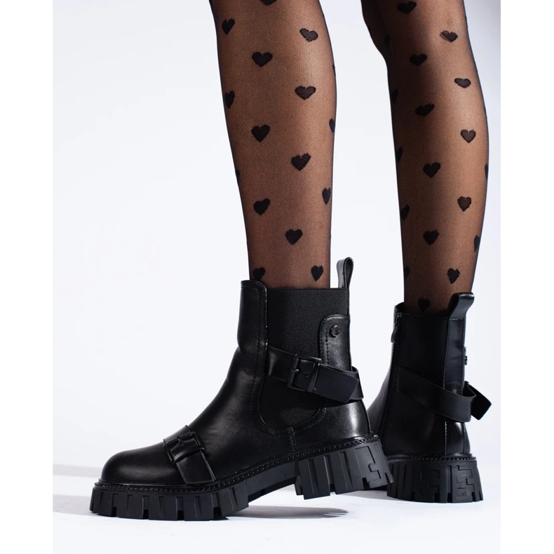 Chelsea-stövlar för kvinnor på plattformen svart 1