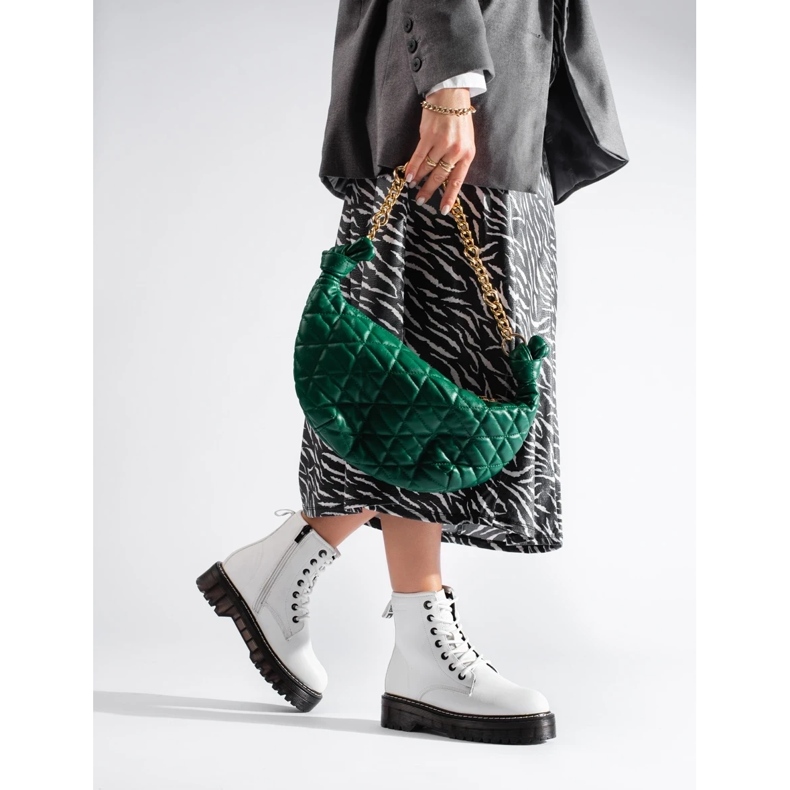 Vita snörstövlar för kvinnor Big Star KK274536 2