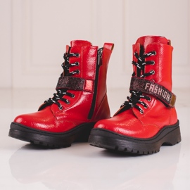 W. Potocki Potocki flickstövlar med kristaller röd 2