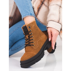 Damskor i läder Big Star KK274524 brun 2