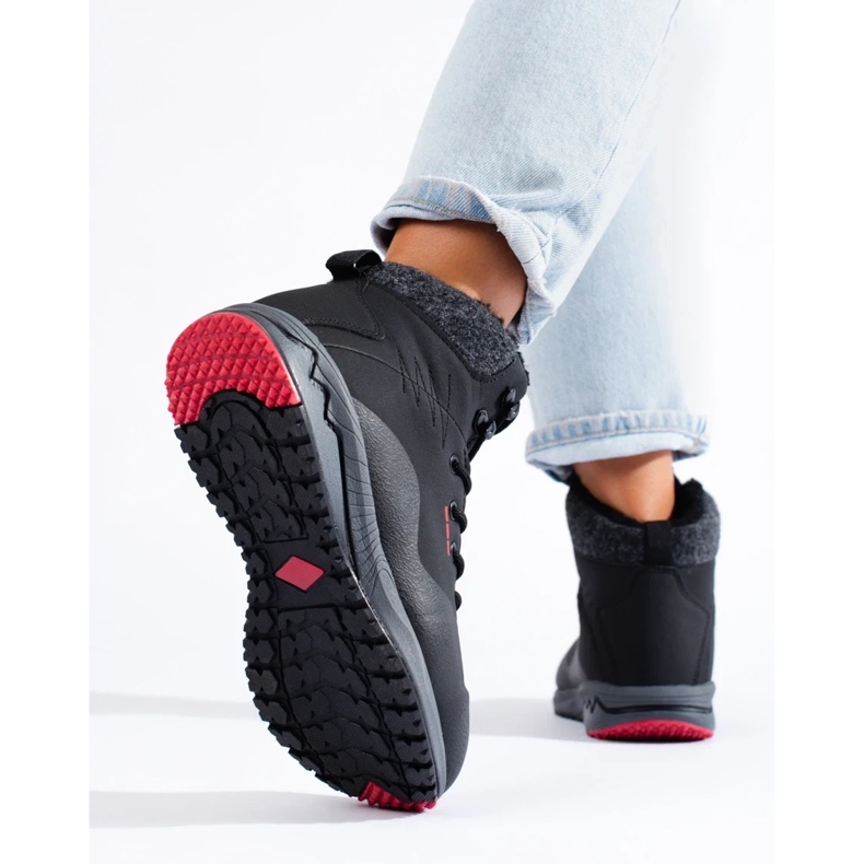 DK Höga vandringskängor för kvinnor med isolering svart 1