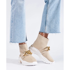 Shelovet damsneakers med en beige strumpa 2