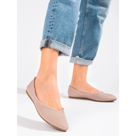 Vinceza textilballerinor för kvinnor beige 2