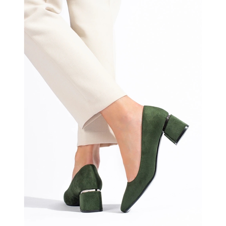 Vinceza lågklackade gröna pumps för kvinnor 1