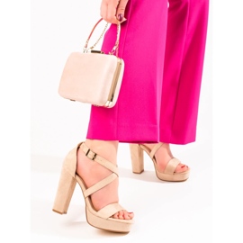 Shelovet beige sandaler med hög klack 2