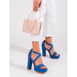 Shelovet blå högklackade sandaler 2