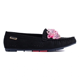 Shelovet loafers i svart mocka för kvinnor 2