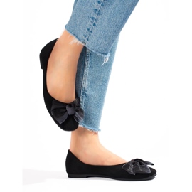 Mocka damballerinor med rosett Shelovet svart 1