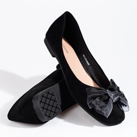 Mocka damballerinor med rosett Shelovet svart 2