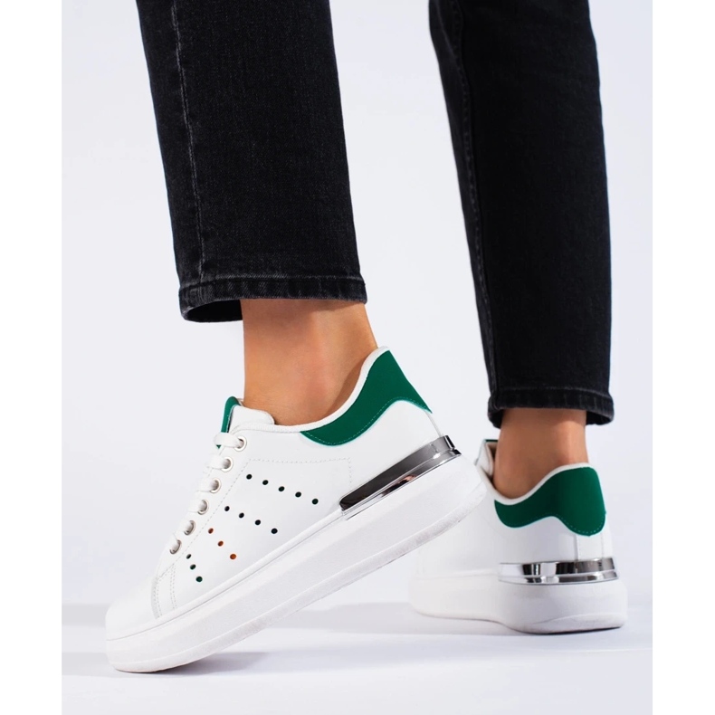 Shelovet vita sneakers med tjocka sulor 2