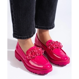 Dammockasiner Shelovet lackade med fuchsiakristaller rosa 1