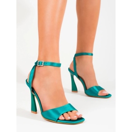 W. Potocki Högklackade damsandaler Potocki gröna 1