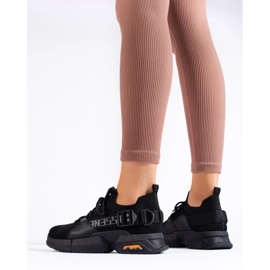 Shelovet svarta genombrutna sneakers för kvinnor 1