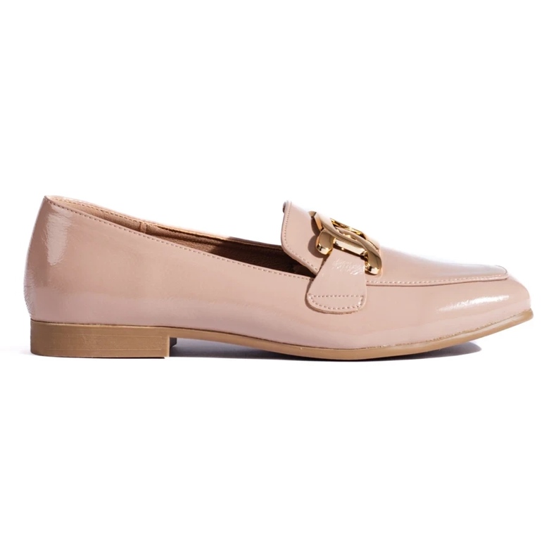 Lackade rosa damskor med en Shelovet-kedja 2