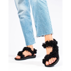 Svarta doftande Shelovet kardborresandaler för kvinnor 1