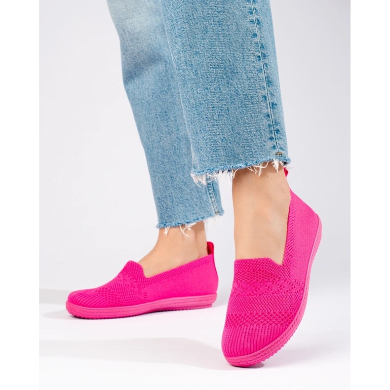 Slip-on sneakers i textil för kvinnor Shelovet rosa 1