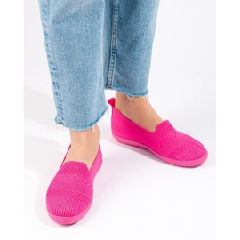Slip-on sneakers i textil för kvinnor Shelovet rosa 2