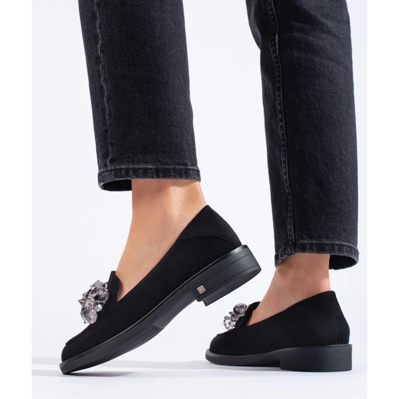 W. Potocki Svarta loafers i mocka för kvinnor från Potocki 1