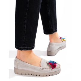 W. Potocki Potocki grå mocka boho loafers med tofsar 1