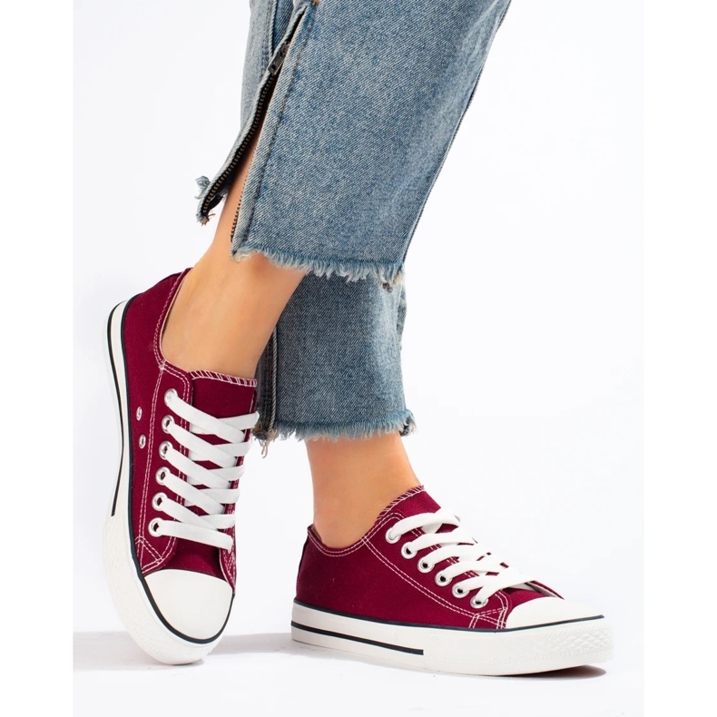Shelovet vinröda sneakers för kvinnor 1