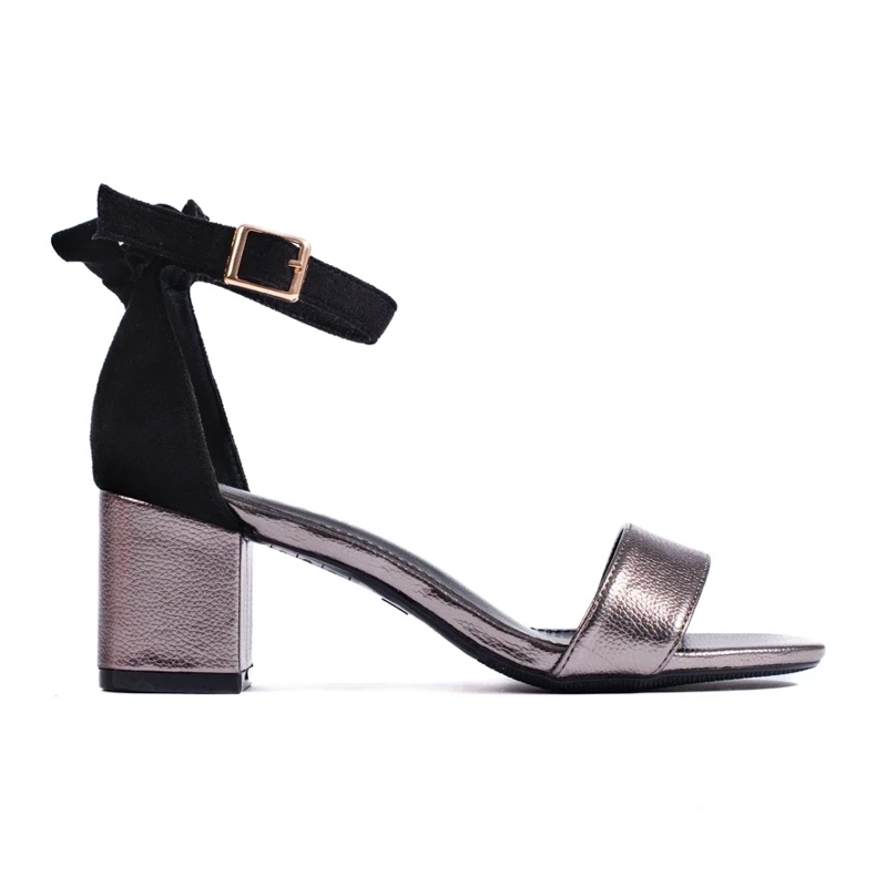 W. Potocki Svarta och silver sandaler med rosett från Potocki 2