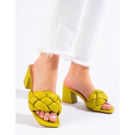 Gröna Shelovet sandaler med klack för kvinnor 1