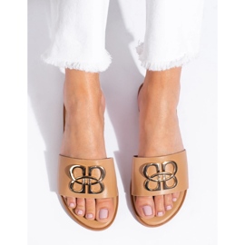 Klassiska svarta Shelovet-tofflor för kvinnor beige 1