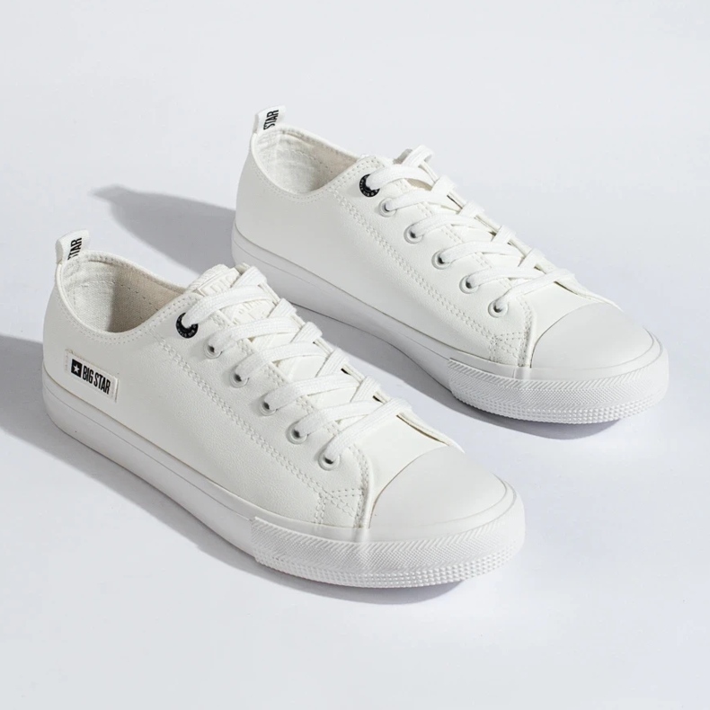 Vita herrsneakers gjorda av ekologiskt läder Big Star KK174008 2