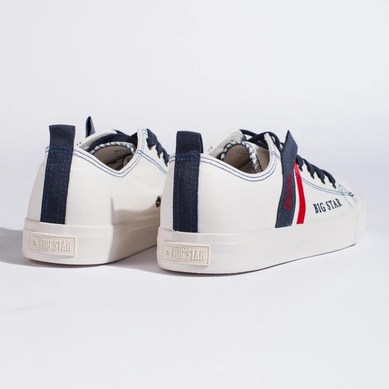 Vita herrsneakers gjorda av ekologiskt läder Big Star LL174005 2