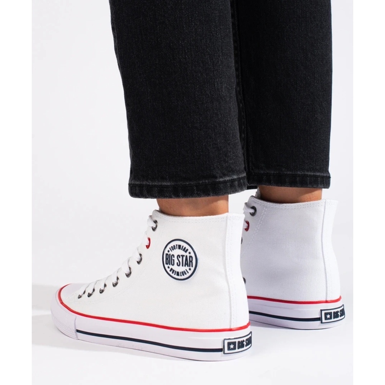 White Big Star T274026101 höga sneakers för kvinnor vit 1