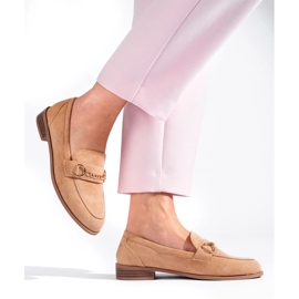 Bruna Shelovet loafers för kvinnor beige 1