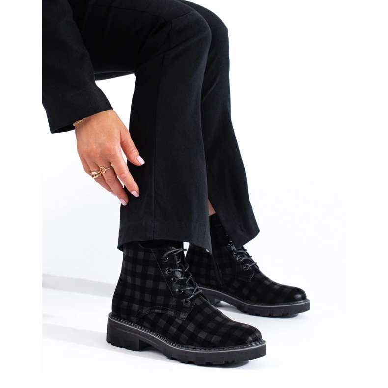 Shelovet Rutiga arbetare för kvinnor svart 2