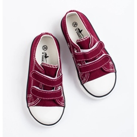 Vico vinröda kardborrsneakers för barn 1