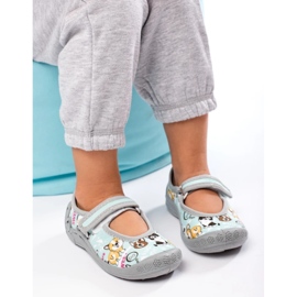 SHELOVET Barntofflor för dagis med 3F-hundar blå 2