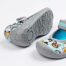 SHELOVET Barntofflor för dagis med 3F-hundar blå 1