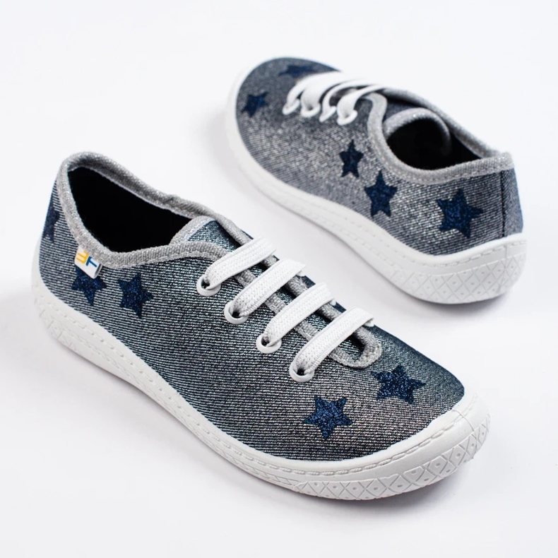 SHELOVET 3F grå slip-on sneakers för barn 2