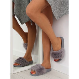 Gråa Tofflor med päls S37 grå 1